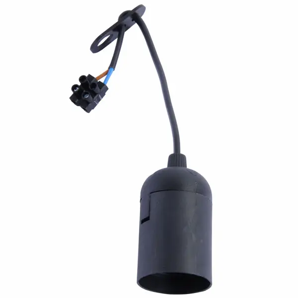 PORTALAMPADA E27 LISCIO NERO