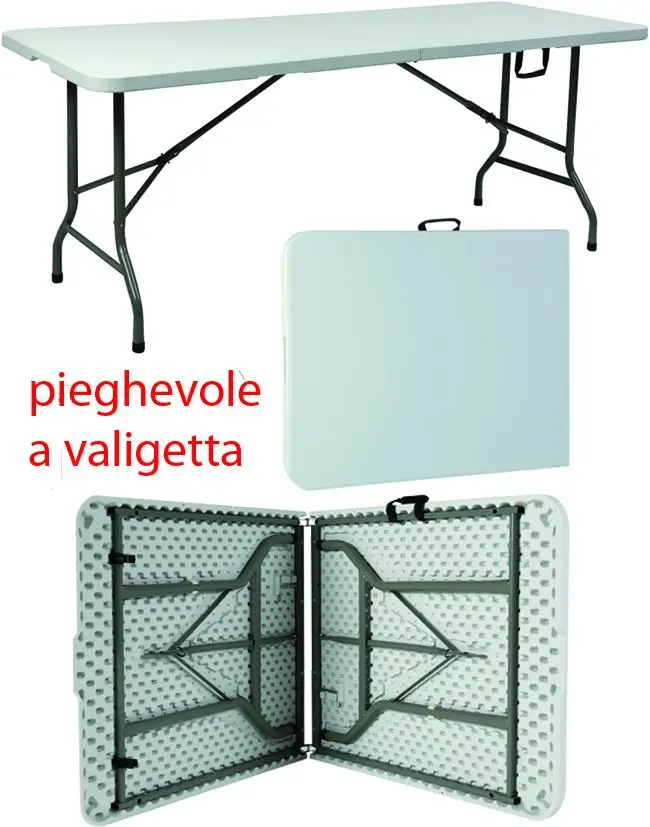 TAVOLO HDPE ACCIAIO RICHIUDIBILE