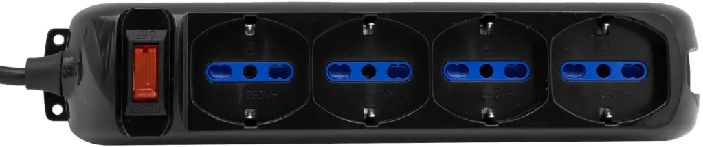 MULTIPRESA 4P BI SCHUKO 10A INT NERA