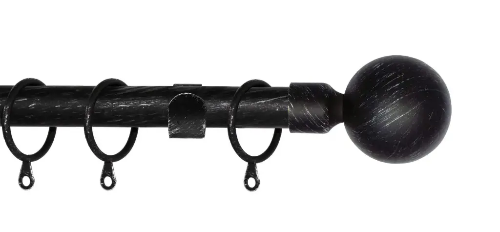 BASTONE PER TENDE EST.  TWIST 120/210 NERO/ARGENTO