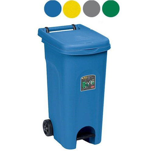 BIDONE 80LT BIGTATA CON PEDALE RUOTE